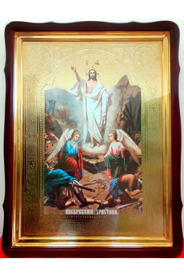Храмовая икона Воскресение Христово в фигурном киоте 60 Х 80 см, арт ХБИ-181