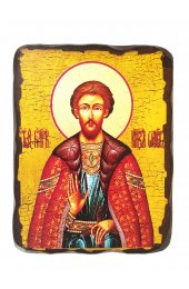 Икона Олег Рязанский под старину (13 х 17,5 см), арт ЯРИ-007