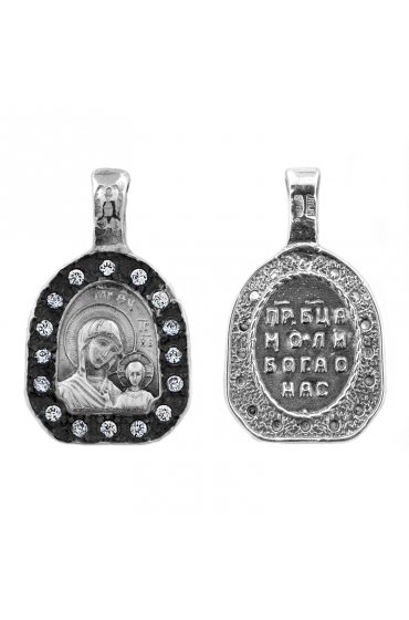 Подвеска серебряная Божья Матерь Казанская, арт прП-696