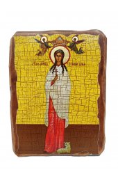 Икона Агния Мученица под старину (13,5 на 17 см), арт IDR-957