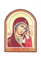 Икона Божья Матерь Казанская рукописная арка 10 на 13, арт ИРГ-244