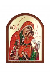 Икона Божья Матерь Милостивая рукописная арка 10 на 13, арт ИРГ-247