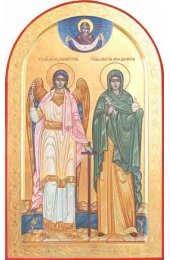 Икона Мария Магдалина с Ангелом хранителем мерная рукописная арт. МИГ-035