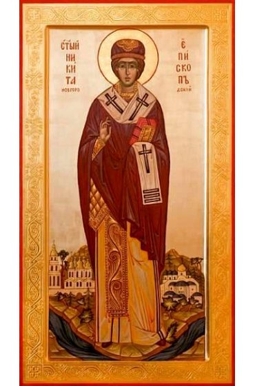 Икона Никита Печерский затворник мерная рукописная
