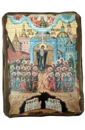 Икона Божья Матерь Непроходимая Дверь под старину (7 х 9,5 см), арт IDR-1900