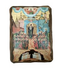 Икона Божья Матерь Непроходимая Дверь под старину (7 х 9,5 см), арт IDR-1900
