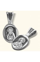 Нательная иконка серебряная Серафим-Умиление, арт нп-пд-с-065