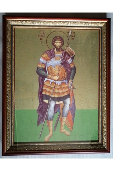 Храмовая икона Феодор Стратилат в киоте 70 Х 90 см, арт ХБИ-001