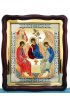 Храмовая икона Троица в фигурном киоте с багетом 43 Х 50 см, арт ХБИ-002