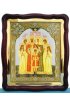 Храмовая икона Царская семья в фигурном киоте с багетом 43 Х 50 см, арт ХБИ-003