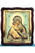Храмовая икона Божья Матерь Владимирская в фигурном киоте с багетом 43 Х 50 см, арт ХБИ-005