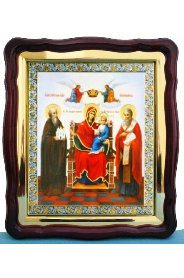 Храмовая икона Божья Матерь Экономисса в фигурном киоте с багетом 43 Х 50 см, арт ХБИ-046