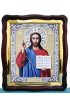 Храмовая икона Господь Вседержитель в фигурном киоте с багетом 43 Х 50 см, арт ХБИ-049