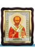 Храмовая икона Николай Чудотворец в фигурном киоте с багетом 43 Х 50 см, арт ХБИ-078