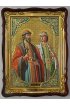 Храмовая икона Борис и Глеб в фигурном киоте 60 Х 80 см, арт ХБИ-146