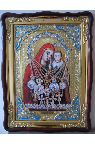 Храмовая икона Божья Матерь Боянская в фигурном киоте 60 Х 80 см, арт ХБИ-150