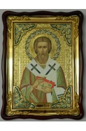 Храмовая икона Валентин Мученик в фигурном киоте 60 Х 80 см, арт ХБИ-153