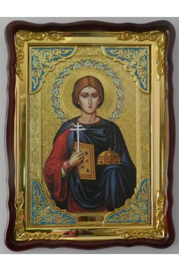 Храмовая икона Валерий Мученик в фигурном киоте 60 Х 80 см, арт ХБИ-155