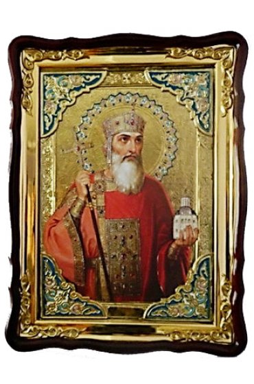 Храмовая икона Владимир Равноапостольный Князь в фигурном киоте 60 Х 80 см, арт ХБИ-170