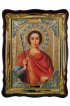 Храмовая икона Дмитрий Солунский с щитом в фигурном киоте 60 Х 80 см, арт ХБИ-197