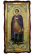 Храмовая икона Дмитрий Солунский ростовая в фигурном киоте 61 Х 112 см, арт ХБИ-198