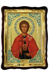 Храмовая икона Евстафий Плакида Апсильский Мученик в фигурном киоте 60 Х 80 см, арт ХБИ-205