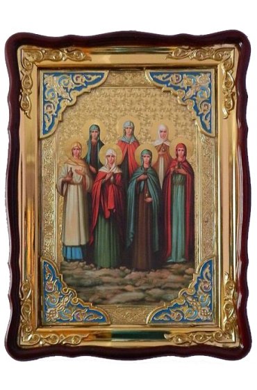 Храмовая икона Жены Мироносицы в фигурном киоте 60 Х 80 см, арт ХБИ-212