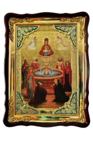 Храмовая икона Божья Матерь Живоносный Источник в фигурном киоте 60 Х 80 см, арт ХБИ-213