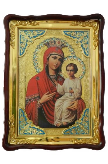 Храмовая икона Божья Матерь Избавительница в фигурном киоте 60 Х 80 см, арт ХБИ-221
