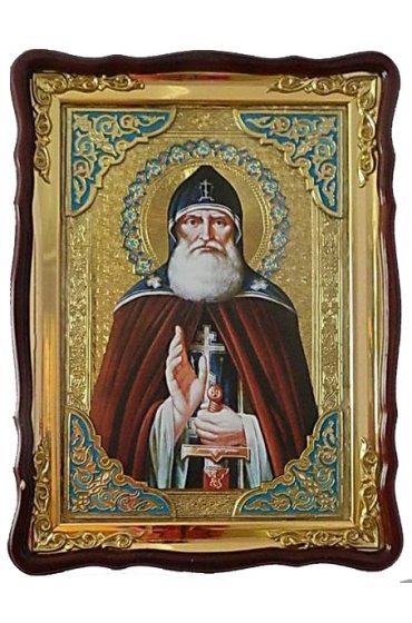 Храмовая икона Илья Муромец в фигурном киоте 60 Х 80 см, арт ХБИ-222