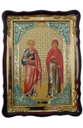 Храмовая икона Иоаким и Анна праведные в фигурном киоте 60 Х 80 см, арт ХБИ-226