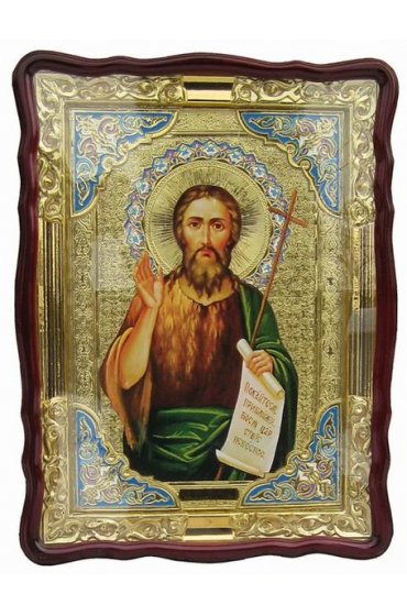 Храмовая икона Иоанн Предтеча в фигурном киоте 60 Х 80 см, арт ХБИ-232