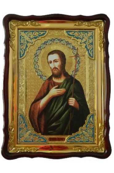 Храмовая икона Иоанн Предтеча в фигурном киоте 60 Х 80 см, арт ХБИ-233
