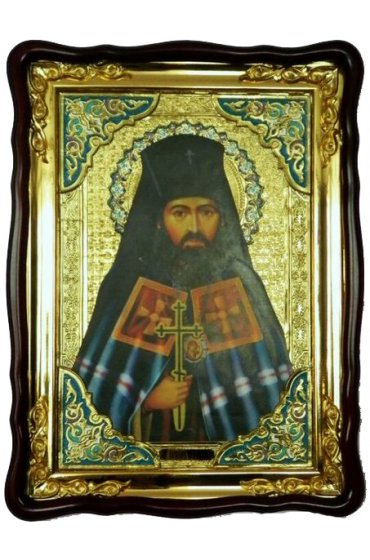 Храмовая икона Иоанн Шанхайский в фигурном киоте 60 Х 80 см, арт ХБИ-235