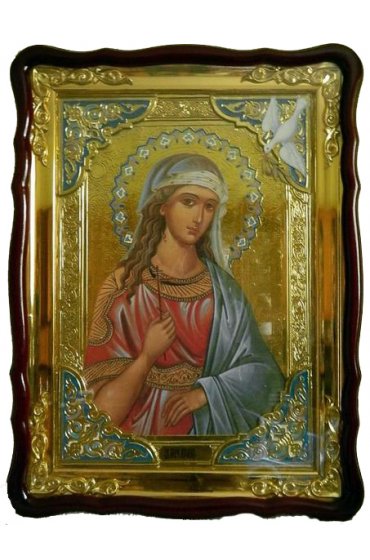 Храмовая икона Ирина Святая мученица в фигурном киоте 60 Х 80 см, арт ХБИ-237