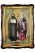 Храмовая икона Кирилл и Мефодий Равноапостольные в фигурном киоте 60 Х 80 см, арт ХБИ-243