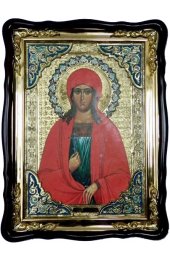 Храмовая икона Марина (Маргарита) Антиохийская Великомученица в фигурном киоте 60 Х 80 см, арт ХБИ-259