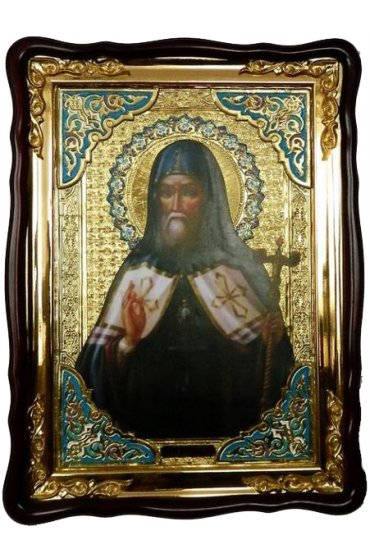 Храмовая икона Митрофан Воронежский в фигурном киоте 60 Х 80 см, арт ХБИ-264