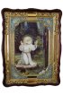 Храмовая икона Серафим Саровский моление на камне в фигурном киоте 60 Х 80 см, арт ХБИ-267