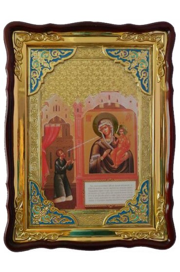 Храмовая икона Божья Матерь Нечаянная радость в фигурном киоте 60 Х 80 см, арт ХБИ-276