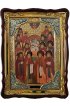 Храмовая икона Оптинские старцы в фигурном киоте 60 Х 80 см, арт ХБИ-283