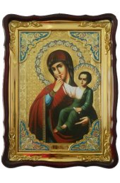 Храмовая икона Божья Матерь Отрада и Утешение в фигурном киоте 60 Х 80 см, арт ХБИ-285