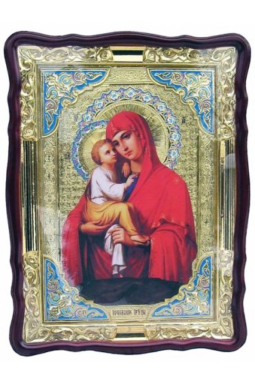 Храмовая икона Божья Матерь Почаевская в фигурном киоте 60 Х 80 см, арт ХБИ-295