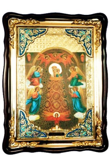 Храмовая икона Божией Матери Прибавление Ума в фигурном киоте 60 Х 80 см, арт ХБИ-297