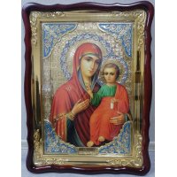 Храмовая икона Божья Матерь Смоленская в фигурном киоте 60 Х 80 см, арт ХБИ-318