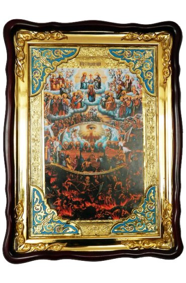 Храмовая икона Страшный суд в фигурном киоте 60 Х 80 см, арт ХБИ-332
