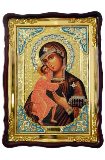 Храмовая икона Божья Матерь Феодоровская в фигурном киоте 60 Х 80 см, арт ХБИ-346