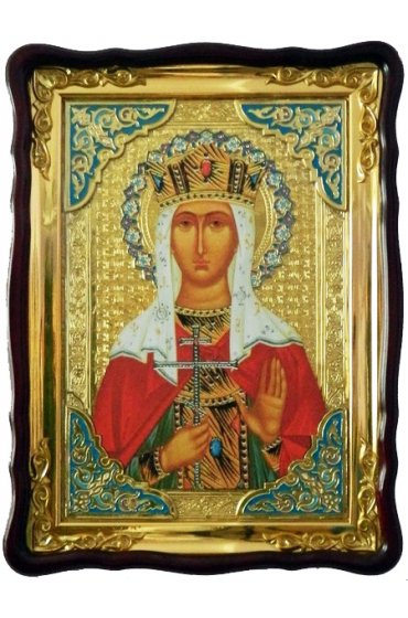 Храмовая икона Александра Романова Царица в фигурном киоте 60 Х 80 см, арт ХБИ-349