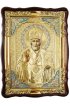 Храмовая икона Николай Чудотворец в ризе и фигурном киоте 60 Х 80 см, арт ХБИ-363
