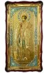 Храмовая икона Николай Чудотворец ростовая в ризе и фигурном киоте 61 Х 112 см, арт ХБИ-364